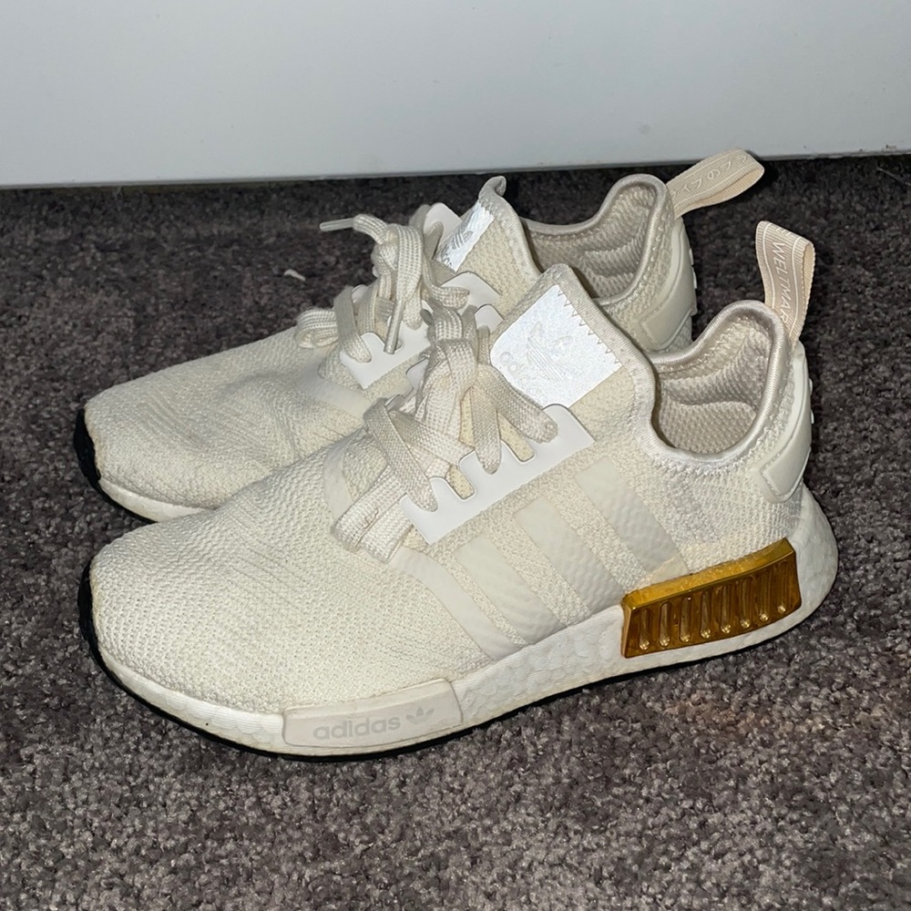 Adidas NMD r1 cream and gold women’s size 6.5